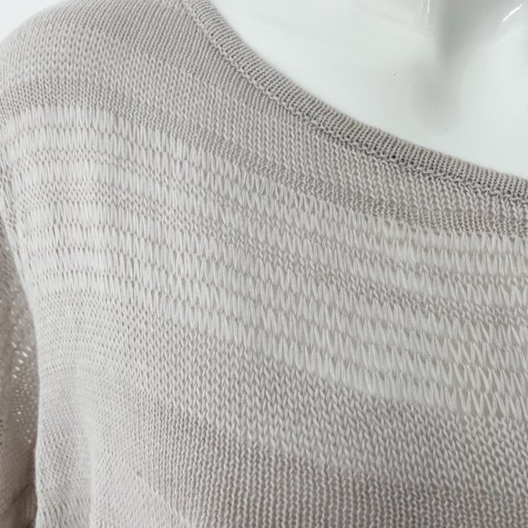 HELMUT HELMUT LANG Knit Sweater Small Gray Cold Shoulder Cotton Yak VGUC - Picture 2 of 8